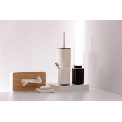 WENKO 25298100 - Дозатор за сапун ROTELLO 8,9x12,7 cm черен/кафяв