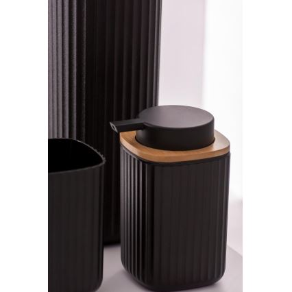 WENKO 25298100 - Дозатор за сапун ROTELLO 8,9x12,7 cm черен/кафяв