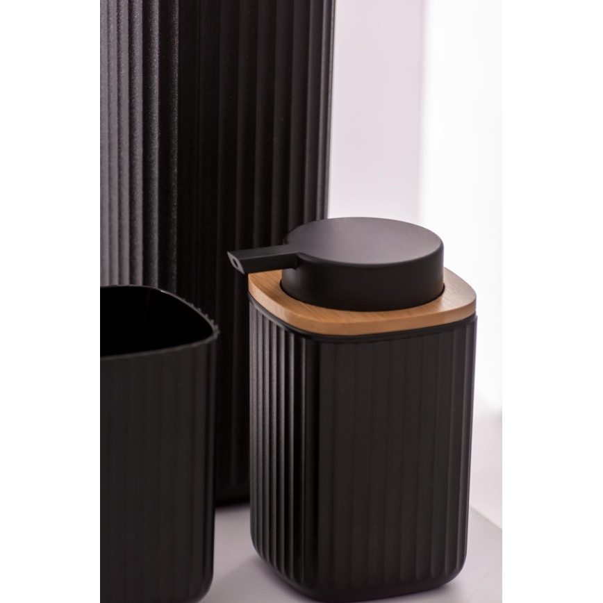 WENKO 25298100 - Дозатор за сапун ROTELLO 8,9x12,7 cm черен/кафяв