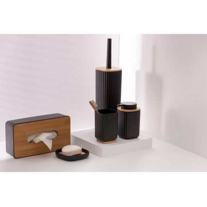 WENKO 25298100 - Дозатор за сапун ROTELLO 8,9x12,7 cm черен/кафяв