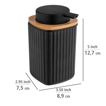 WENKO 25298100 - Дозатор за сапун ROTELLO 8,9x12,7 cm черен/кафяв
