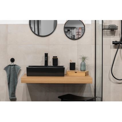 WENKO 25298100 - Дозатор за сапун ROTELLO 8,9x12,7 cm черен/кафяв