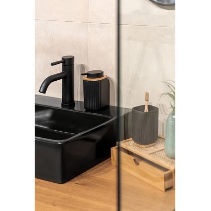 WENKO 25298100 - Дозатор за сапун ROTELLO 8,9x12,7 cm черен/кафяв