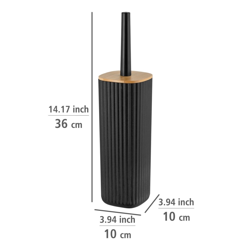 WENKO 25304100 - комплект за тоалетна ROTELLO 10x36 см черен/кафяв