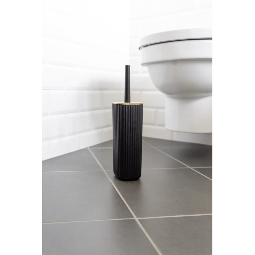 WENKO 25304100 - комплект за тоалетна ROTELLO 10x36 см черен/кафяв