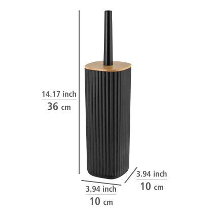 WENKO 25304100 - комплект за тоалетна ROTELLO 10x36 см черен/кафяв