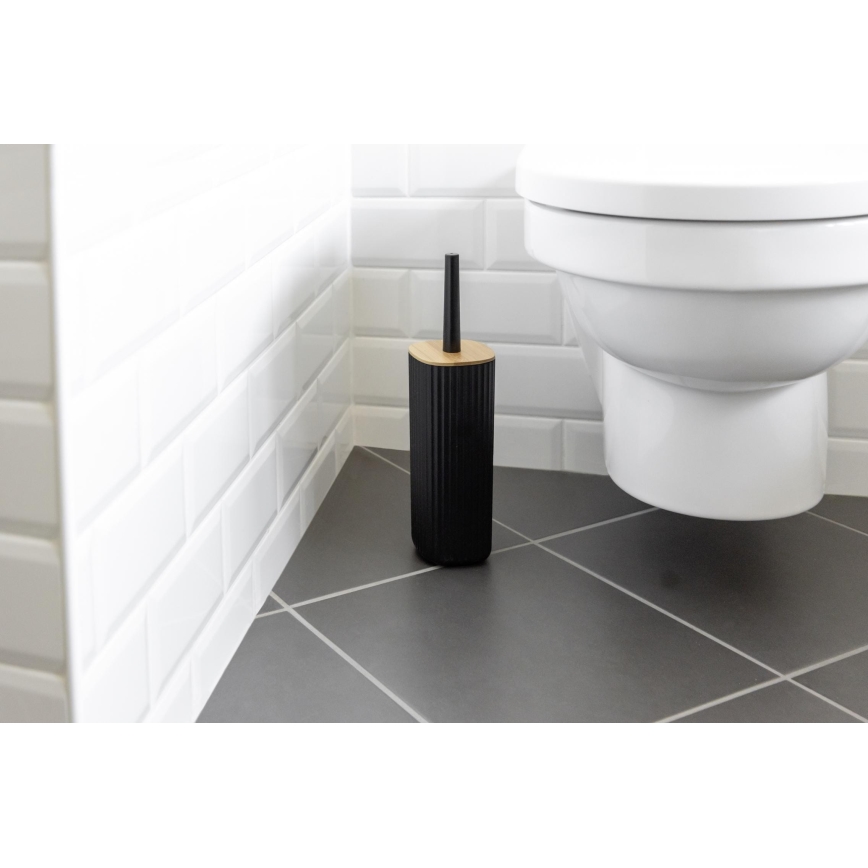 WENKO 25304100 - комплект за тоалетна ROTELLO 10x36 см черен/кафяв