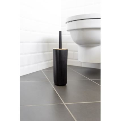 WENKO 25304100 - комплект за тоалетна ROTELLO 10x36 см черен/кафяв