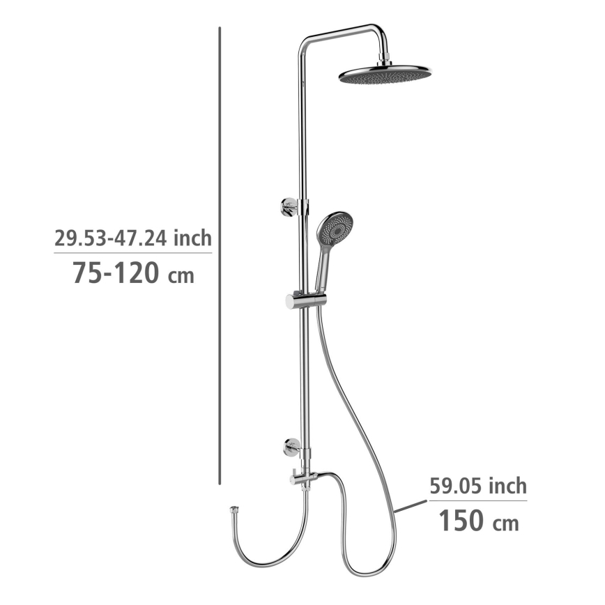 WENKO 25310100 - Комплект за душ Система за пестене на вода неръждаема стомана/лъскав хром