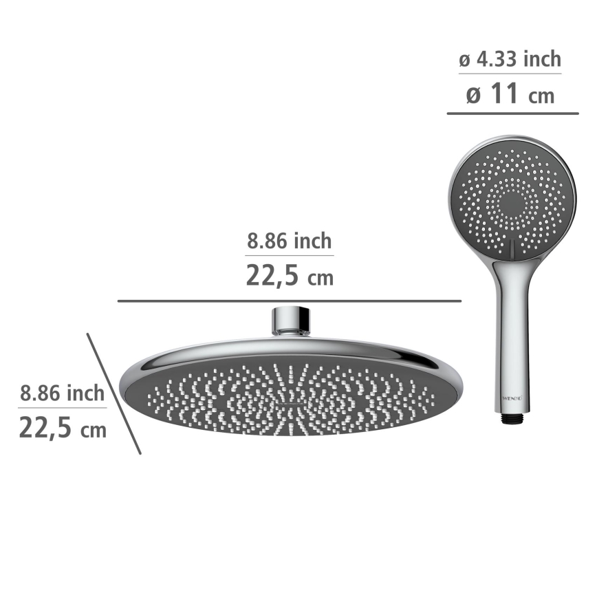 WENKO 25310100 - Комплект за душ Система за пестене на вода неръждаема стомана/лъскав хром