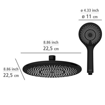 WENKO 25311100 - Душов комплект WATERSAVING SYSTEM 120 см черен