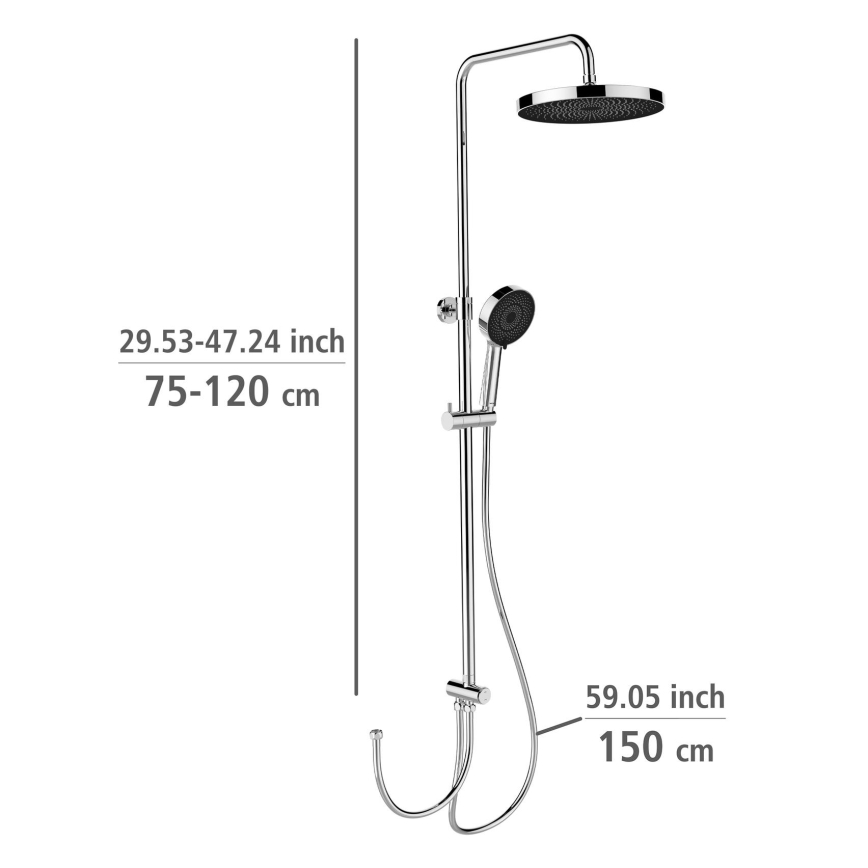 WENKO 25312100 - Душ колона SOFTWATER 12×120 см, лъскав хром