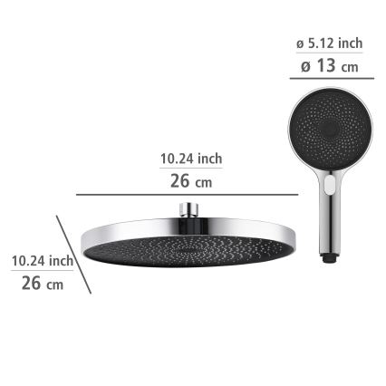 WENKO 25312100 - Душ колона SOFTWATER 12×120 см, лъскав хром