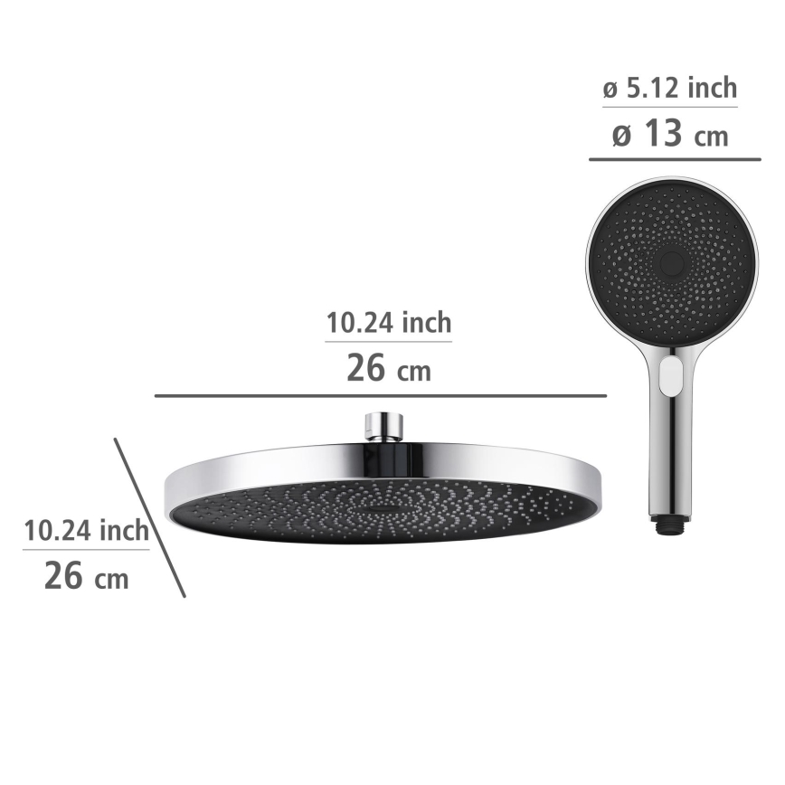 WENKO 25312100 - Душ колона SOFTWATER 12×120 см, лъскав хром