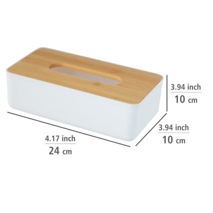 WENKO 25318100 - Козметична кутия ROTELLO 24 x 12,7 см бяла/кафява