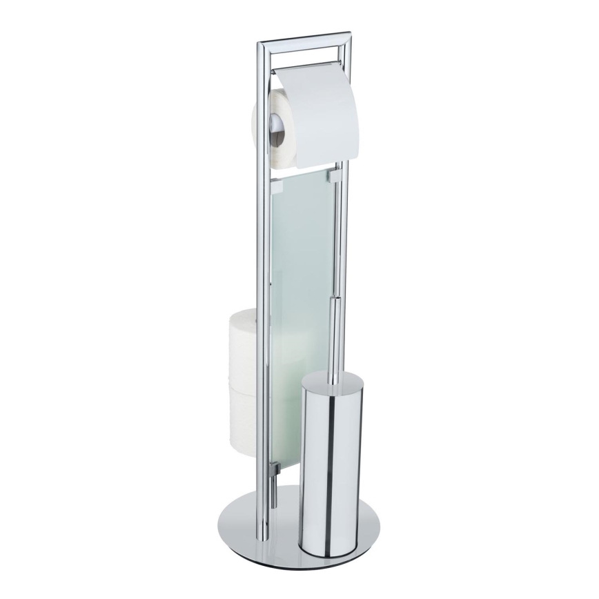 WENKO 25384100 - комплект за WC SULMONA 25x76 см сребрист/черен