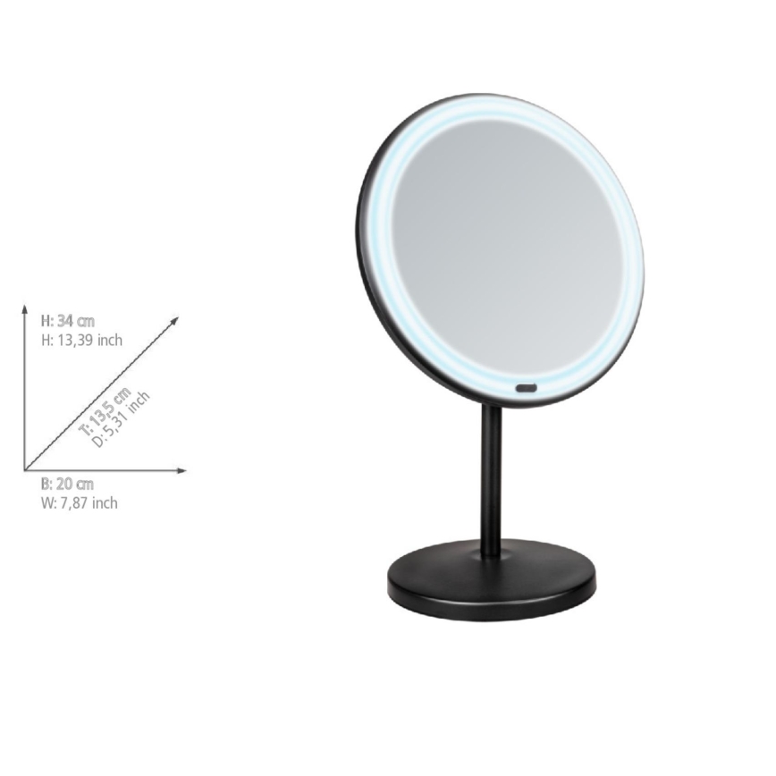 WENKO 25523100 - Огледало ONNO 20x34 cm черно