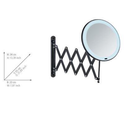 WENKO 25524100 - Огледало BARONA 20x34 cm черно