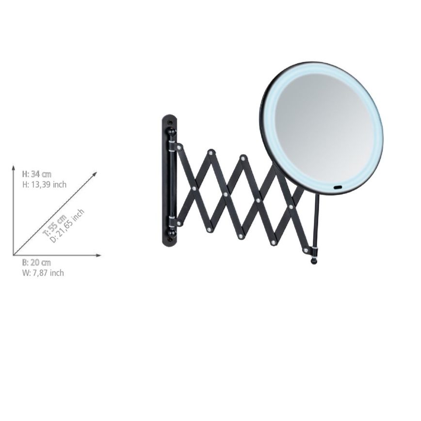 WENKO 25524100 - Огледало BARONA 20x34 cm черно