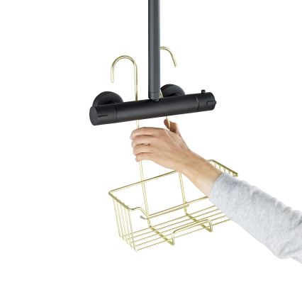 WENKO 25937100 - Кош за душ MILO 25x36 cm неръждаема стомана/златист/прозрачен