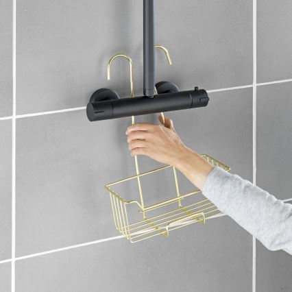 WENKO 25937100 - Кош за душ MILO 25x36 cm неръждаема стомана/златист/прозрачен