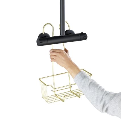 WENKO 25937100 - Кош за душ MILO 25x36 cm неръждаема стомана/златист/прозрачен