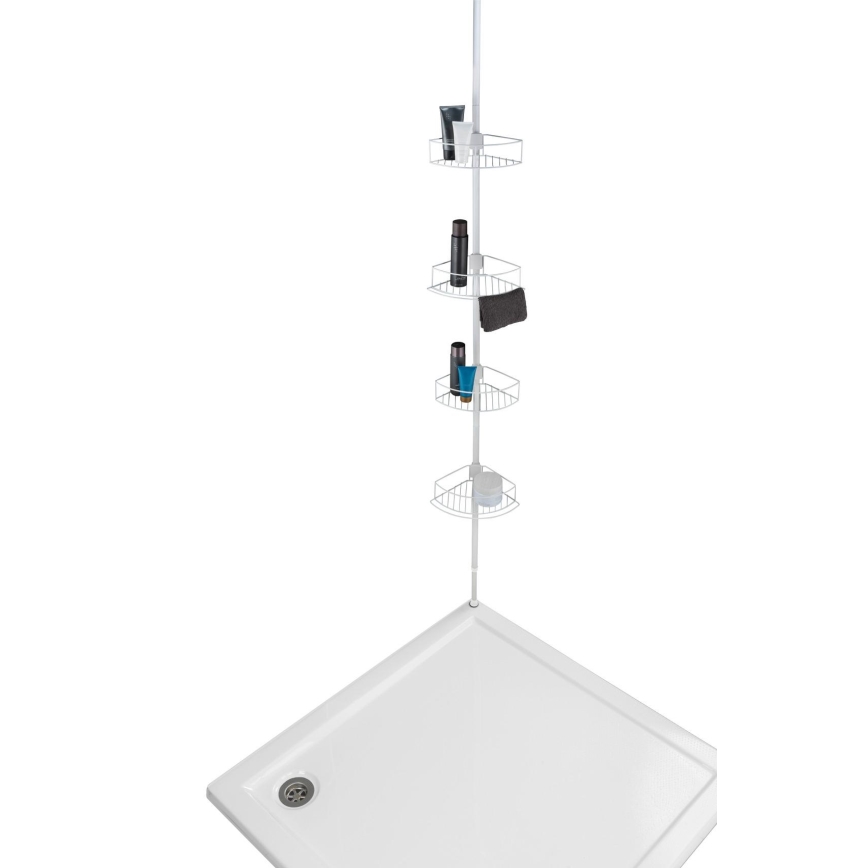 WENKO 26015100 - Ъглова полица DOLCEDO 31x230 cm неръждаема стомана/бяла