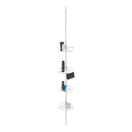 WENKO 26015100 - Ъглова полица DOLCEDO 31x230 cm неръждаема стомана/бяла