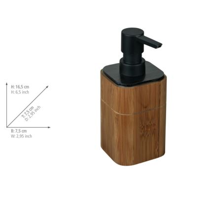 WENKO 26102100 - Дозатор за течен сапун SERRO 7,5x16,5 см кафяв/черен