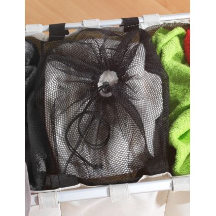 WENKO 3440113100 - Кош за пране TRIO 63x57 cm бежов/черен/сребрист