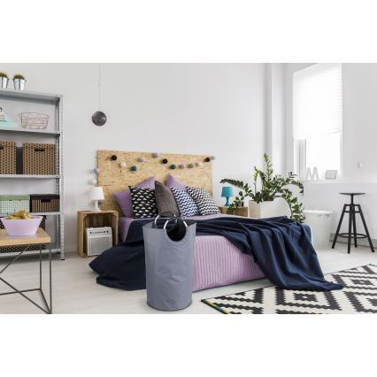 WENKO 3440803100 - Кош за пране JUMBO 38x72 cm антрацит/сребрист/черен