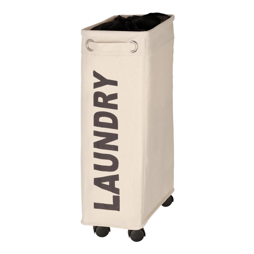 WENKO 3450113100 - Кош за бельо CORNO 18,5x60 cm бежов/черен