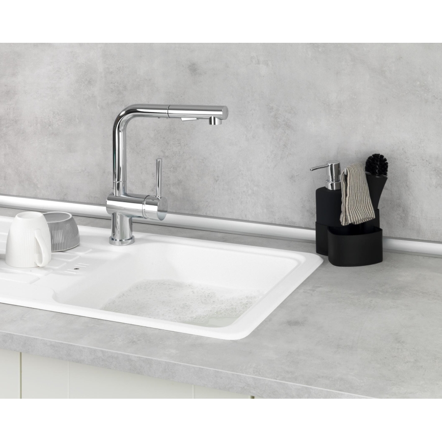 WENKO 3620127800 - Комплект за миене EMPIRE 11x19 см черен/сребрист