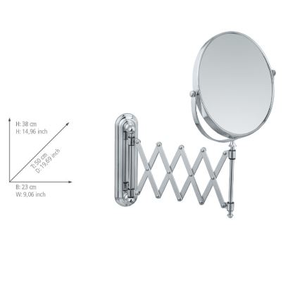 WENKO 3656241100 - Козметично огледало TELESCOPE DELUXE 23x38 см гланцов хром