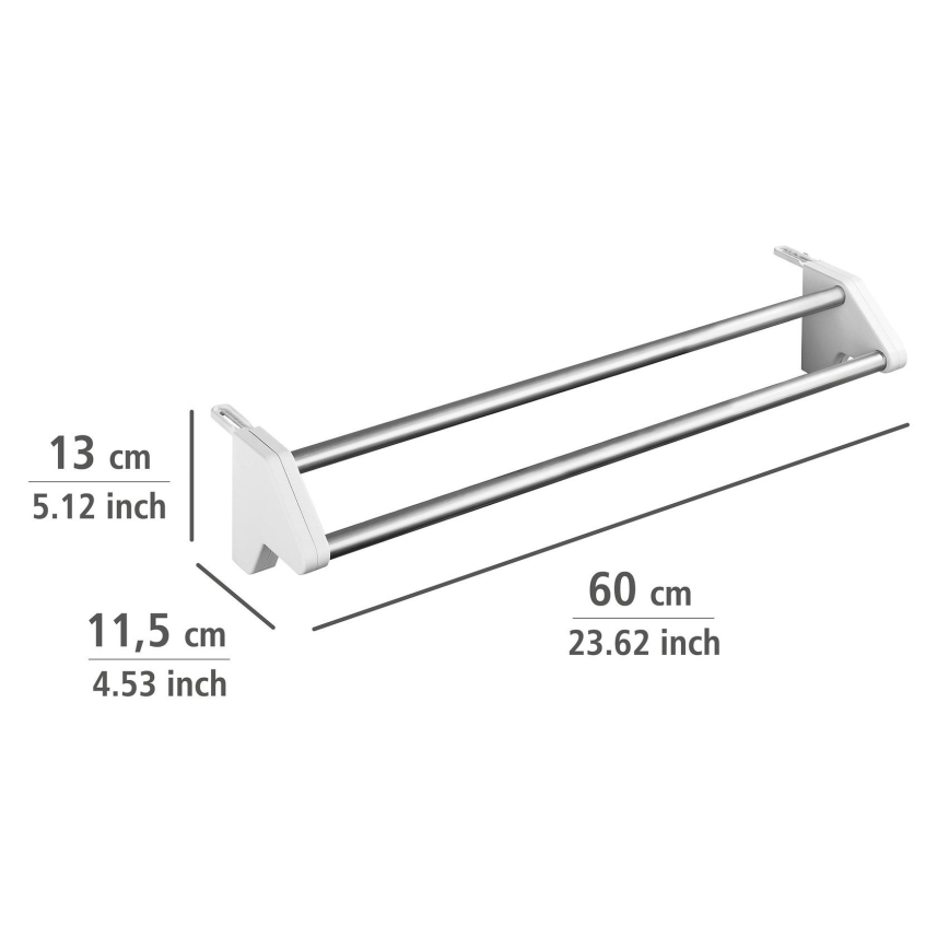 WENKO 3703100 - Сушилник за пране TWIN 60x13 cm сребрист/бял