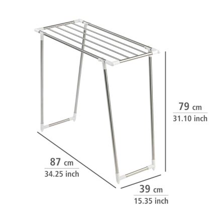 WENKO 3774020100 - Сушилник за пране PROFI SINGLE 87 x 79 см неръждаема стомана/сребрист/бял