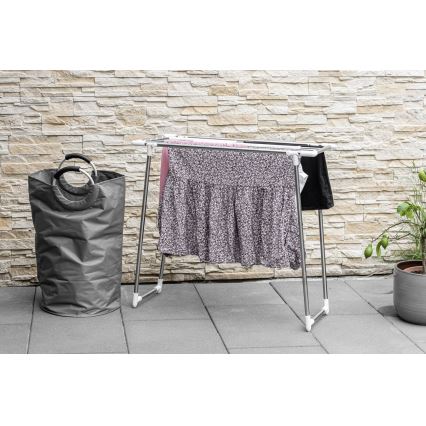 WENKO 3774020100 - Сушилник за пране PROFI SINGLE 87 x 79 см неръждаема стомана/сребрист/бял
