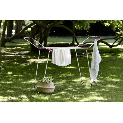 WENKO 3774021100 - Сушилник за дрехи SUMMER DRY 153x76 см бял/розов