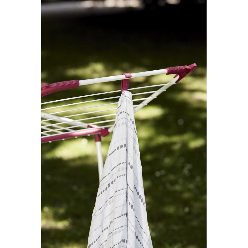 WENKO 3774021100 - Сушилник за дрехи SUMMER DRY 153x76 см бял/розов