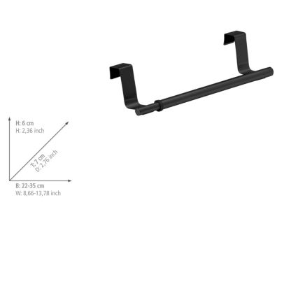 WENKO 53246100 - Държач за кърпи 7x6 см неръждаема стомана/черен