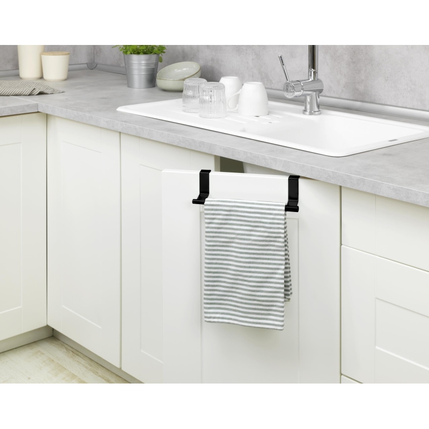 WENKO 53246100 - Държач за кърпи 7x6 см неръждаема стомана/черен