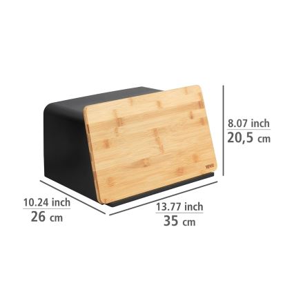 WENKO 54098100 - Кутия за хляб KUBO 35x26,5 cm черна/кафява