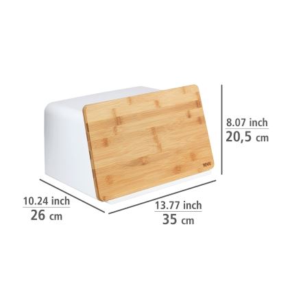 WENKO 54099100 - Кутия за хляб KUBO 35x26,5 cm бяла/кафява