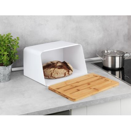 WENKO 54099100 - Кутия за хляб KUBO 35x26,5 cm бяла/кафява
