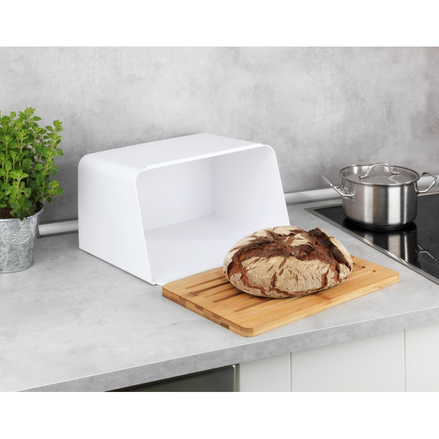 WENKO 54099100 - Кутия за хляб KUBO 35x26,5 cm бяла/кафява