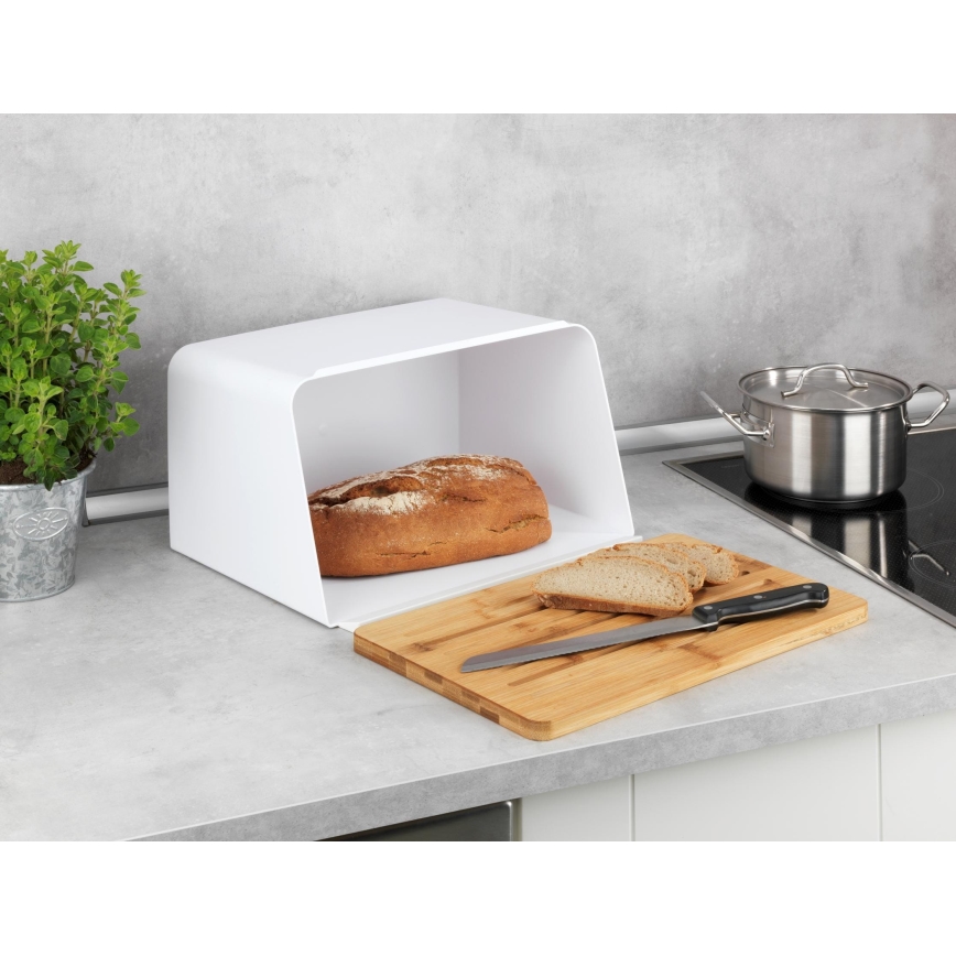WENKO 54099100 - Кутия за хляб KUBO 35x26,5 cm бяла/кафява