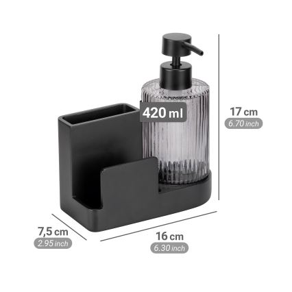 WENKO 54654100 - Органайзер PINA 16x17 см черен