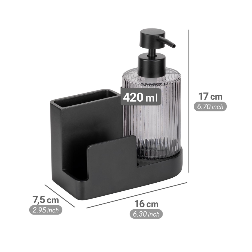 WENKO 54654100 - Органайзер PINA 16x17 см черен