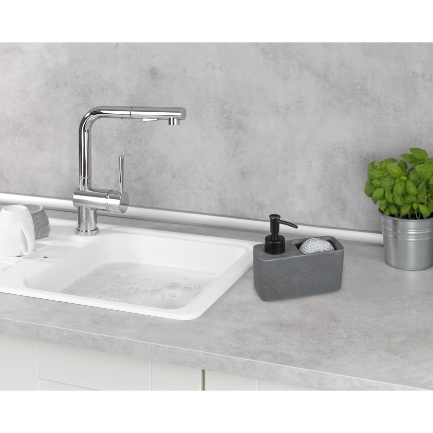 WENKO 54669100 - Дозатор за течен сапун RESA 14,5x14,3 см сив/черен