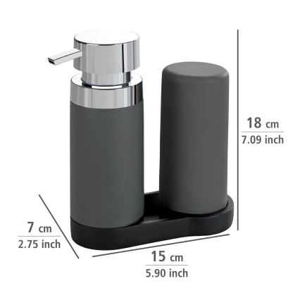 WENKO 54735100 - Станция за миене EASY SQUEEZ-E 15x18 cm сива/сива